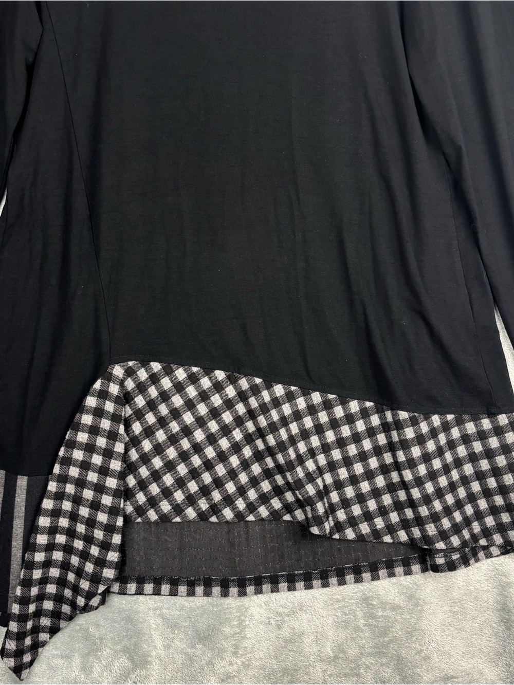 Alembika Tunic Top Women (3) Large Black Long Sleeve Asymmetrical Hem Relaxed - Picture 4 of 8